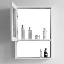 WWSHM Armadietto per Specchio da Parete per Bagno con Ante e ripiano in Metallo Organizzatore Multiuso (40 × 65 cm / 15,7 '' × 25,6 '')