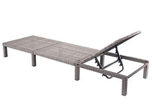 Mendler Lettino da Esterno polyrattan HWC-A51 Regolabile Basic Grigio Cuscino Grigio Scuro
