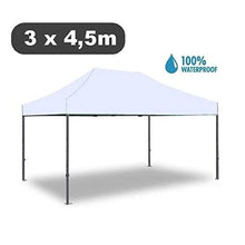 GrecoShop Gazebo Pieghevole Impermeabile Bianco in Alluminio 3x4,5m - M4358