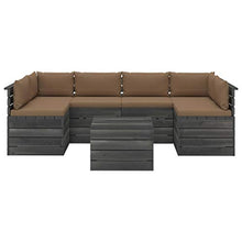 FAMIROSA Set Divani da Giardino su Pallet 7 pz con Cuscini Massello Pino-1991