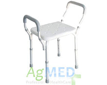 Sgabello bagno, Sgabello doccia regolabile in altezza, Braccioli, Antiscivolo, Grigio