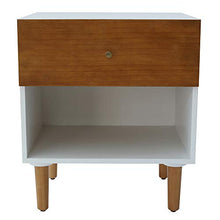 Marchio Amazon - Rivet - Mobiletto con cassetto, 50 x 41,5 x 58,5 cm, bianco e marrone