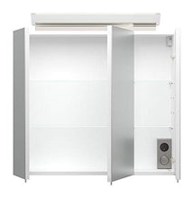 Set di mobili da bagno Firenze 70 (5 parti/C) bianco lucido e armadio a specchio