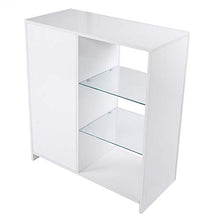 ffu Armadi Moderni con Strisce LED, Credenze, Armadietti, Telecomando (Bianco)