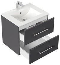 Set di mobili da bagno Firenze 60 (5 parti/A) incl. specchio a LED antracite