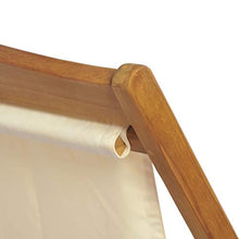 vidaXL Legno di Teak Sedia Sdraio Giardino Pieghevole Crema Lettino Prendisole