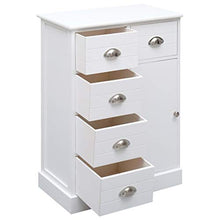 Festnight Credenza con 10 Cassetti in Legno Bianca 113x30x79 cm