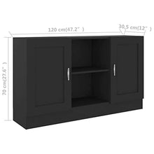 vidaXL Credenza Nera 120x30,5x70 cm in Truciolato