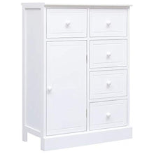 FAMIROSA Credenza, con 10 Cassetti Bianca 113x30x79 cm in Legno