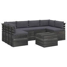 vidaXL Set Divani da Giardino su Pallet 7 pz con Cuscini Massello Pino