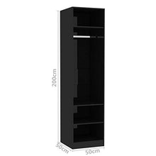 Tidyard Armadio Nero Lucido 50x50x200 cm in Truciolato