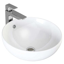 VILSTEIN © Lavabo da appoggio in ceramica, forma a ciotola, rotondo, 42 cm, colore: bianco