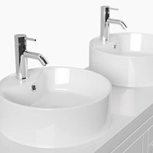 Mobile bagno a terra Memoria Modern bianco lucido con lavabi appoggiati