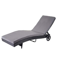 Mendler Lettino Regolabile da Esterno HWC-D80 polyrattan Antracite con Cuscino Grigio Scuro