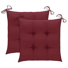 vidaXL Sedie da Giardino 2 pz con Cuscini Rosso Vino in Massello Teak