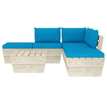 FAMIROSA Set Divani da Giardino su Pallet 6 pz con Cuscini Legno Abete-3496