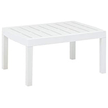 E E-NICES Tavolo da Salotto per Giardino Bianco 78x55x38 cm in Plastica