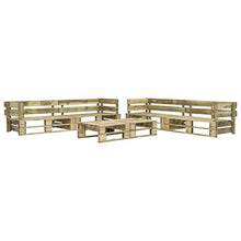vidaXL Legno Pino Divano Giardino su Pallet 6 pz Cuscini Rossi Sofa Tavolini
