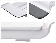 HOMERACK Porta Bottiglie Vino Vasca da Bagno Caddy BathTray Rack Dish Drainer Holder for Pad Book Phone Wine Candle Accessori Bagno Storage Drying Compatto Estendibile Side Antiruggine Impermeabile