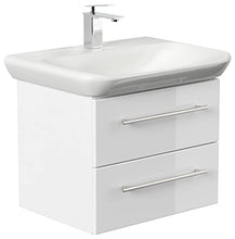 emotion Lavabo con mobiletto, Legno, Bianco Lucido, 65x45x41,6 cm, 2 unità