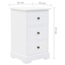 vidaXL Comodino in MDF Elegante 3 Cassetti Tavolino da Notte Comò Arredo Cassettiera Mobiletto per Camera da Letto Arredamento Interni Legno di Pino