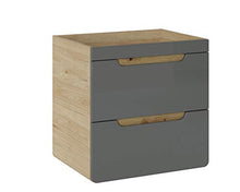 COMAD Aruba - Lavabo con 2 cassetti, larghezza 60 cm, in legno di quercia, colore: Grigio lucido