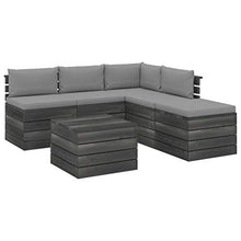 FAMIROSA Set Divani da Giardino su Pallet 6 pz con Cuscini Massello Pino-1924