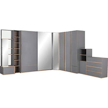 Meubletmoi STOR 7098 - Armadio da Dressing a 2 ante a battente, effetto rovere grigio