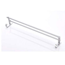 Porta asciugamani a parete multifunzione Space alluminio opaco con gancio doppio bianco argento-Lunghezza 50 cm Supporta da Bagno Portasciugamani da Parete Barra Cucina Bagno