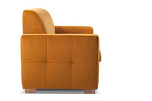 Natura Sofa - Divano fisso scandinavo Sophia, 2 posti, velluto senape, basso ingombro, lunghezza 138 cm