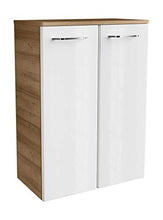 Fackelmann Milano - Armadietto da Bagno, 60 cm, Colore: Marrone/Bianco