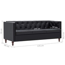 vidaXL 2X Divano Chesterfield Similpelle Nero Moderno Lusso Arredo Casa Sofa
