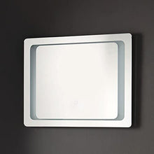Kiamami Valentina MOBILE BAGNO SOSPESO BIANCO LUCIDO CON MANIGLIA NERA SPECCHIO LED TOUCH | PARIGI