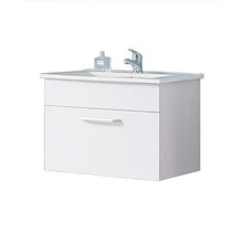 Xinyang Mobile da bagno sospeso da 60 cm con cassetto singolo bianco protezione ambientale MDF bordo con lavello in ceramica