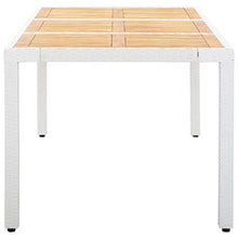 SKM Tavolo da Giardino Bianco 190x90x75 cm in Polyrattan e Acacia