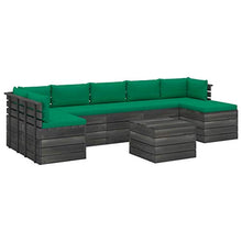 FAMIROSA Set Divani da Giardino su Pallet 8 pz con Cuscini Massello Pino-2024