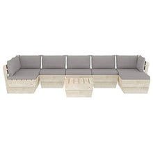 FAMIROSA Set Divani da Giardino su Pallet 8 pz con Cuscini Legno Abete-3613
