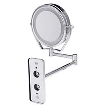 Specchio per Il Trucco con LuceSpecchi Cosmetici per Trucco da Barba con Illuminazione A LED da 6"per Montaggio A Parete, Ingrandimento 7X Scrivania con Luci