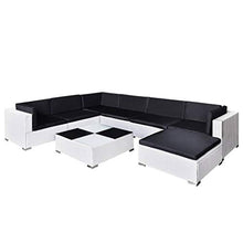 vidaXL Divano da Giardino 24 pz in Polyrattan Esterni Bianco Sofa con Cuscini