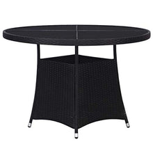 Oushome Tavolo da Giardino Nero 110x74 cm in Polyrattan