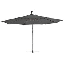 Tidyard Ombrellone da Giardino con Palo, Ombrello Parasole da Esterno in Alluminio, Ombrellone da Esterni, Ombrellone a Sbalzo 350 cm Antracite