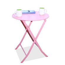 CGBF-Tavolo da Giardino Rotondo Pieghevole da 60cm con 2 Sedie Set Bistrot 3 Pezzi Mobili da Giardino per Patio Outdoor Antiruggine,Rosa