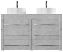Mobile bagno a terra Memoria Modern grigio cemento con lavabi appoggiati