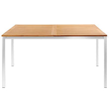 SKM Tavolo da Pranzo Giardino 150x150x75cm Acacia e Acciaio Inox