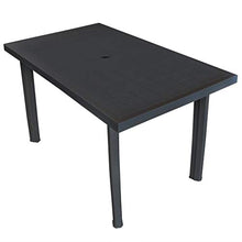 SKM Tavolo da Giardino Antracite 126x76x72 cm in Plastica