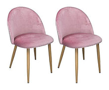 Sedia Imbottita in Velluto Rosa MOD. Sophie (2 pz)