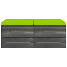 vidaXL Pouf da Giardino su Pallet 2 pz con Cuscini in Massello di Pino