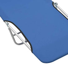 vidaXL 2X Lettini Prendisole Pieghevoli Blu Regolabili Piscina Sdraio Spiaggia
