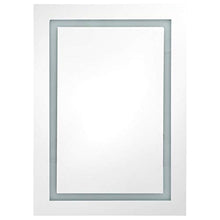 Tidyard Armadietto Bagno da Parete con Specchio e LED, con 3 Ripiani, 50x13x70 cm Bianco e Argento