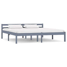 FAMIROSA Giroletto con 2 Cassetti Grigio in Massello di Pino 180x200 cm-0698